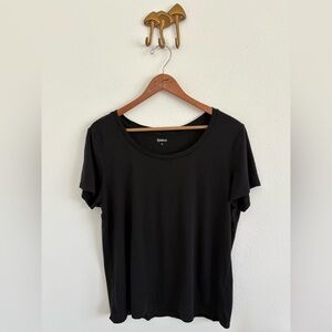 Quince T Shirt Womens XL Black Cotton Modal Scoop Neck Tee Short Sleeve